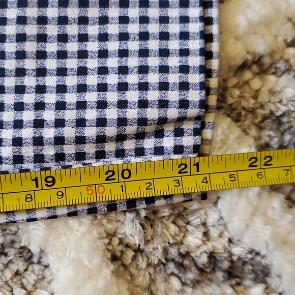 Zac & Rachel Women's Blue/White Checkered Pull-On Crop Casual Pants - Picture 7 of 10